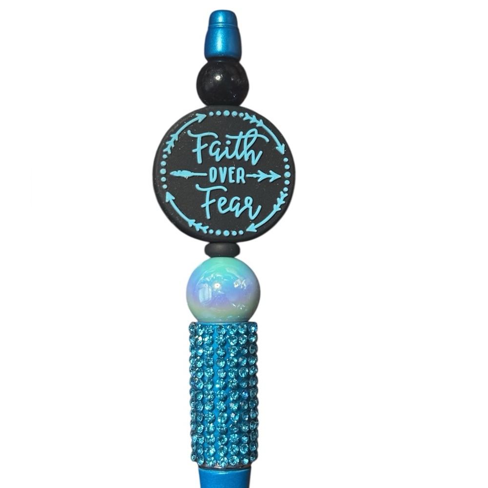 Bling Faith Over Fear custom pen